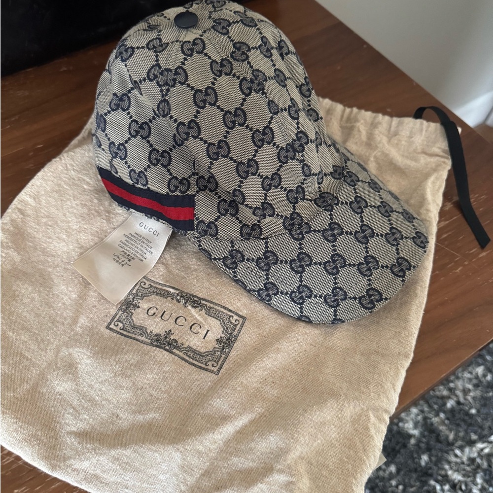 Gucci Monogram Blue and Red Cap